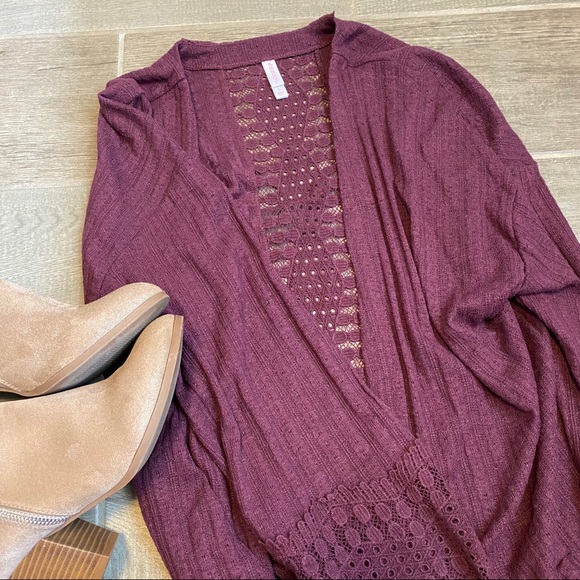 Xhilaration Sweaters - Xhilaration Lace Cardigan